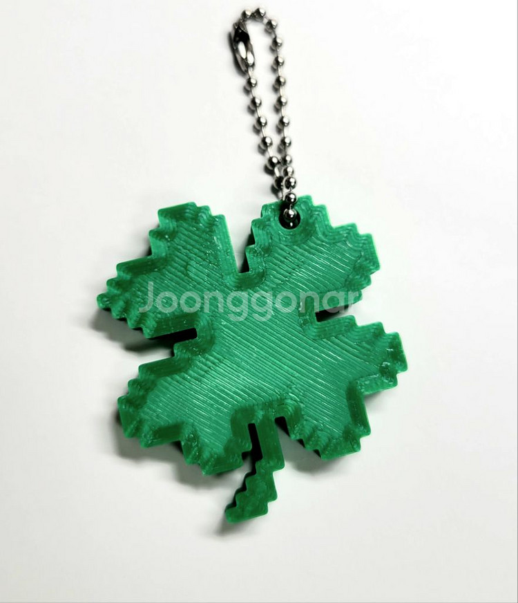 8비트 네잎클로버 키링 키체인--2