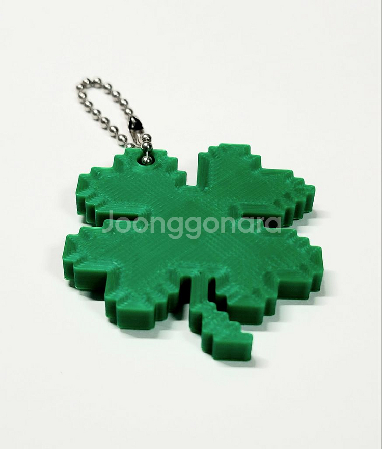 8비트 네잎클로버 키링 키체인--3