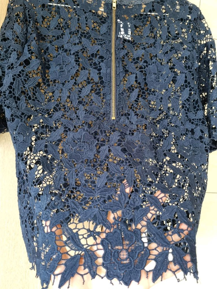 새상품입니다 플라워패턴 자수 시스루 블라우스--6