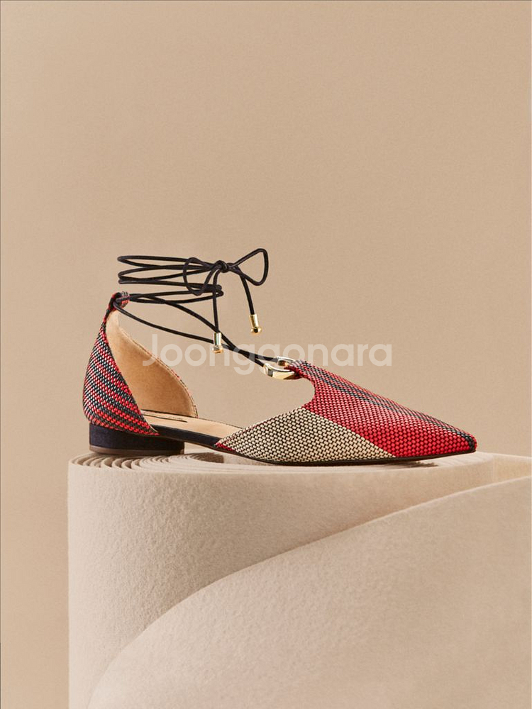 마시모두띠 스트라이프 발레리나 플랫슈즈 리조트룩--0