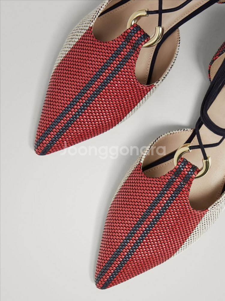 마시모두띠 스트라이프 발레리나 플랫슈즈 리조트룩--2