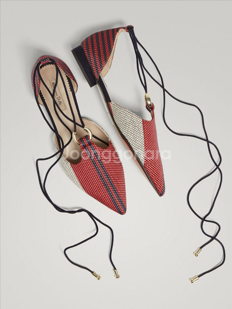 마시모두띠 스트라이프 발레리나 플랫슈즈 리조트룩--3