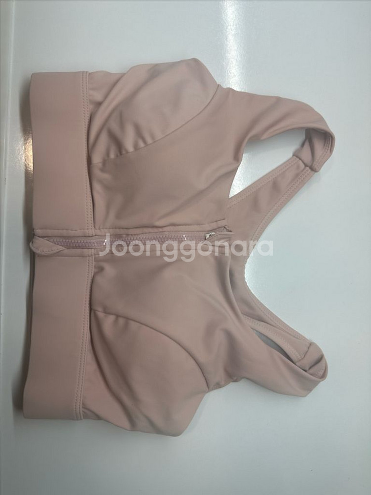 앞지퍼 연핑크색 스포츠 브라--0