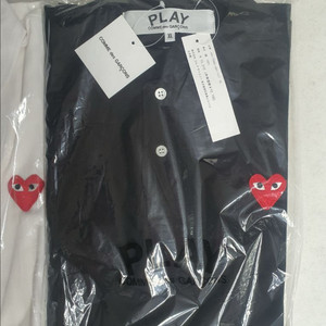 꼼데가르송 반팔 카라티 블랙 XL