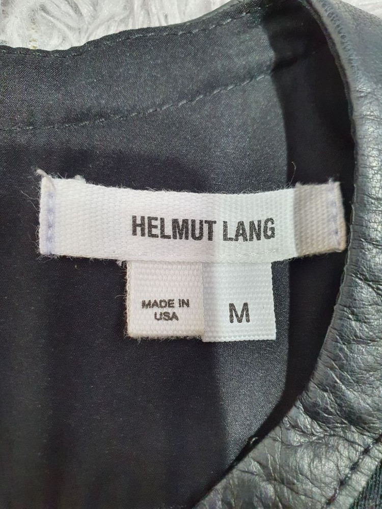 핼무트랭 정품 새것수준 양가죽 배색 뒷지퍼 셔링티 M 이미지