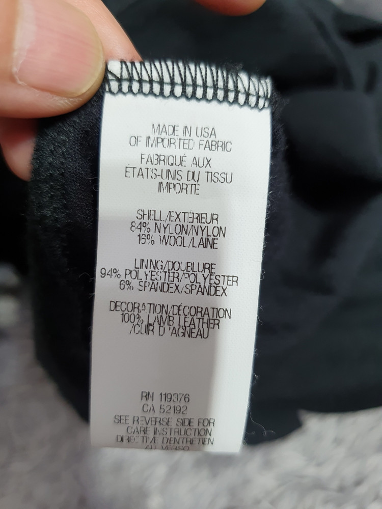 핼무트랭 정품 새것수준 양가죽 배색 뒷지퍼 셔링티 M 이미지