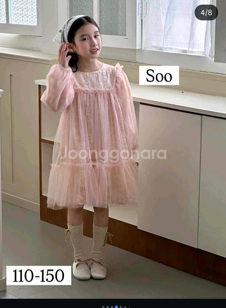 여아 핑크 레이스 드레스 120 (새상품)--12