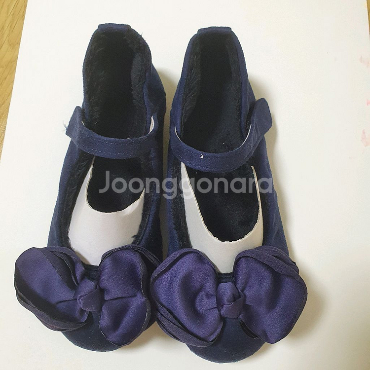 여아 핑크색 네이비 구두 160mm(새상품)--8