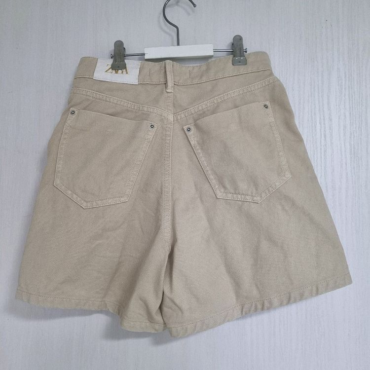 자라 베이지 면데님쇼츠 반바지 34(XS-S) 이미지