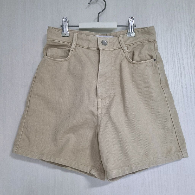 자라 베이지 면데님쇼츠 반바지 34(XS-S) 이미지