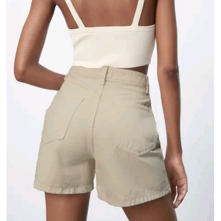 자라 베이지 면데님쇼츠 반바지 34(XS-S) 이미지