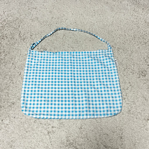 이미스 스카이블루 체크 에코백