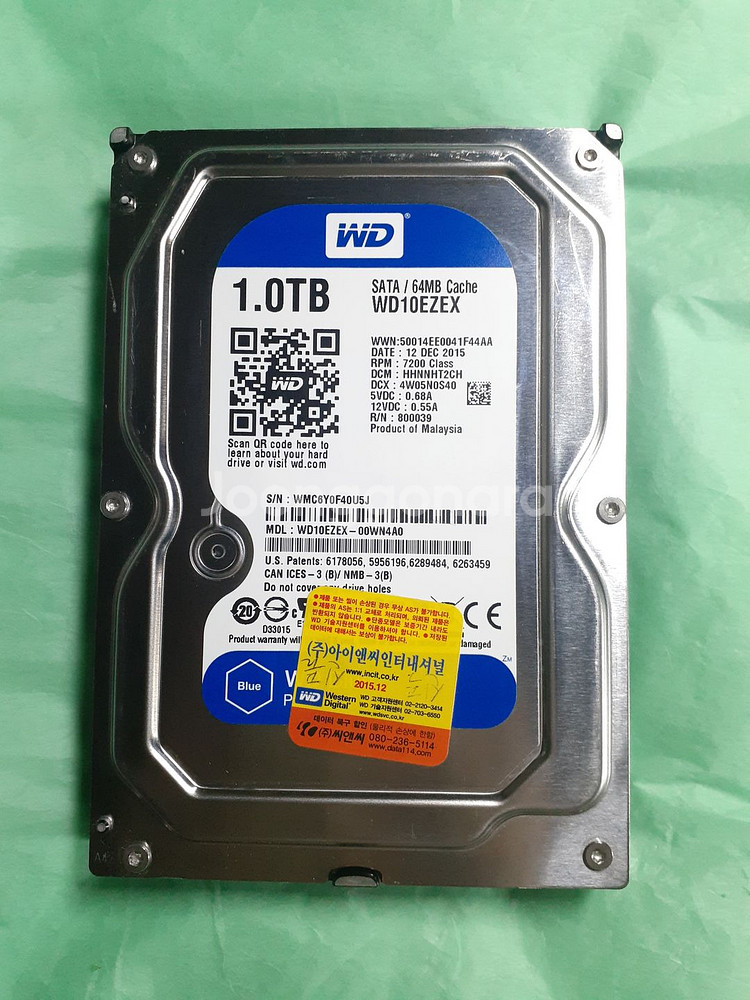 WD Blue HDD 1TB 7200/64M 821시간--0