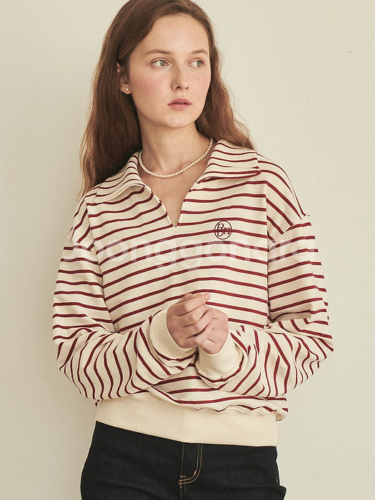 론론 스트라이프 스웻 맨투맨 티셔츠 반택 만원--0