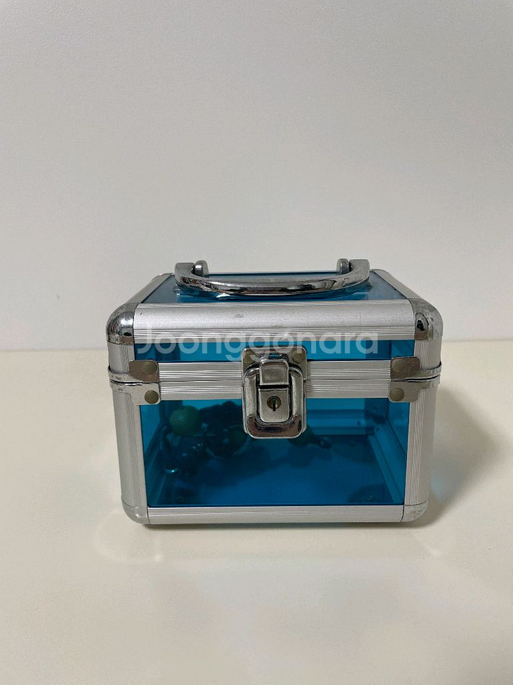 블루 투명 잠금 보관함 (키 & 키링 포함)--0