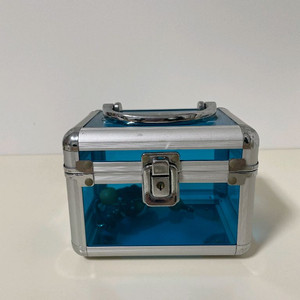 블루 투명 잠금 보관함 (키 & 키링 포함)