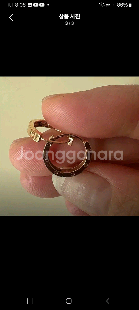 18k원터치링귀걸이.새상품--0