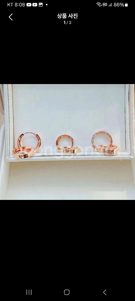 18k원터치링귀걸이.새상품--1