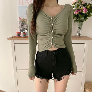 찢청 여성 블랙반바지 핫팬츠S