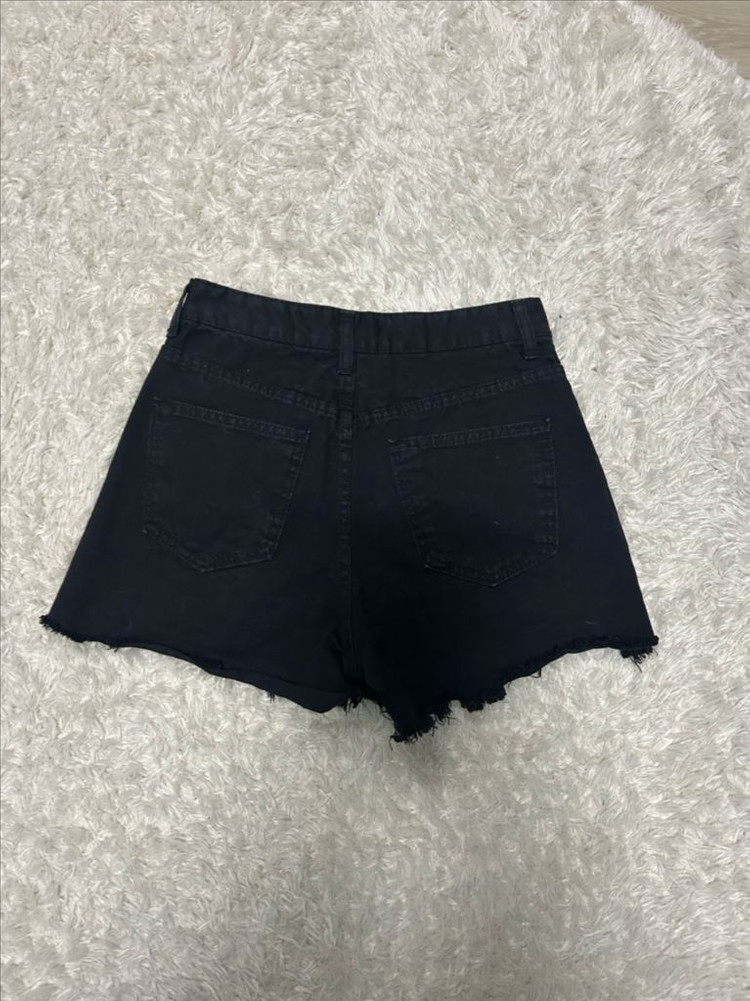 찢청 여성 블랙반바지 핫팬츠S 이미지