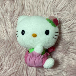 베이비 꽃 들고있는 키티 인형 고전키티 산리오 단종