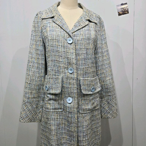 꾸레쥬 트위드 블루톤 여성 코트