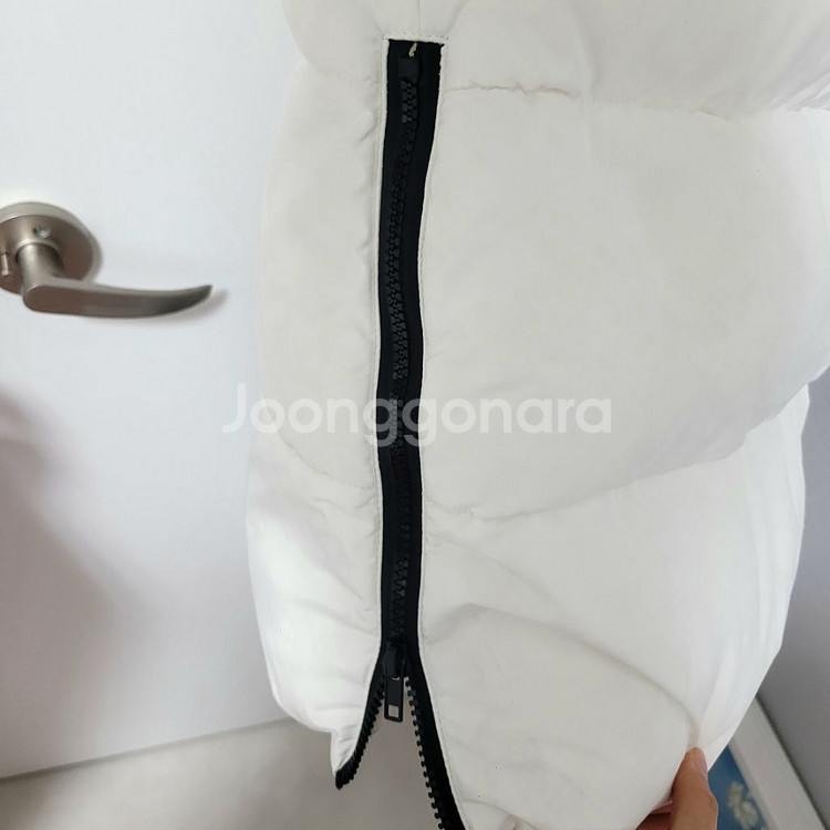 하스웰론 충전재 화이트 롱패딩--6
