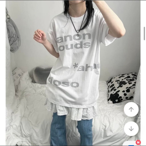 에이블리 남여공용 레터링 박시 반팔 티셔츠 (새상품)