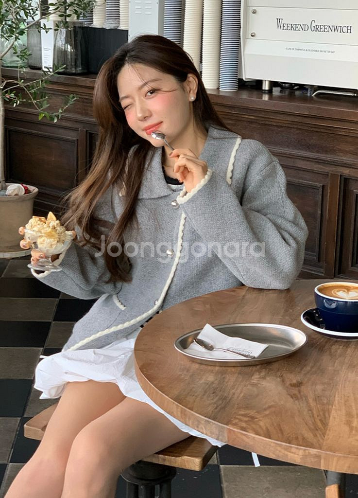 오더먼트 바이 보카바카 니트가디건 그레이--1