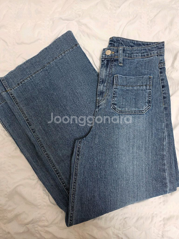 로니엘 너드 앞포켓 와이드 데님--0