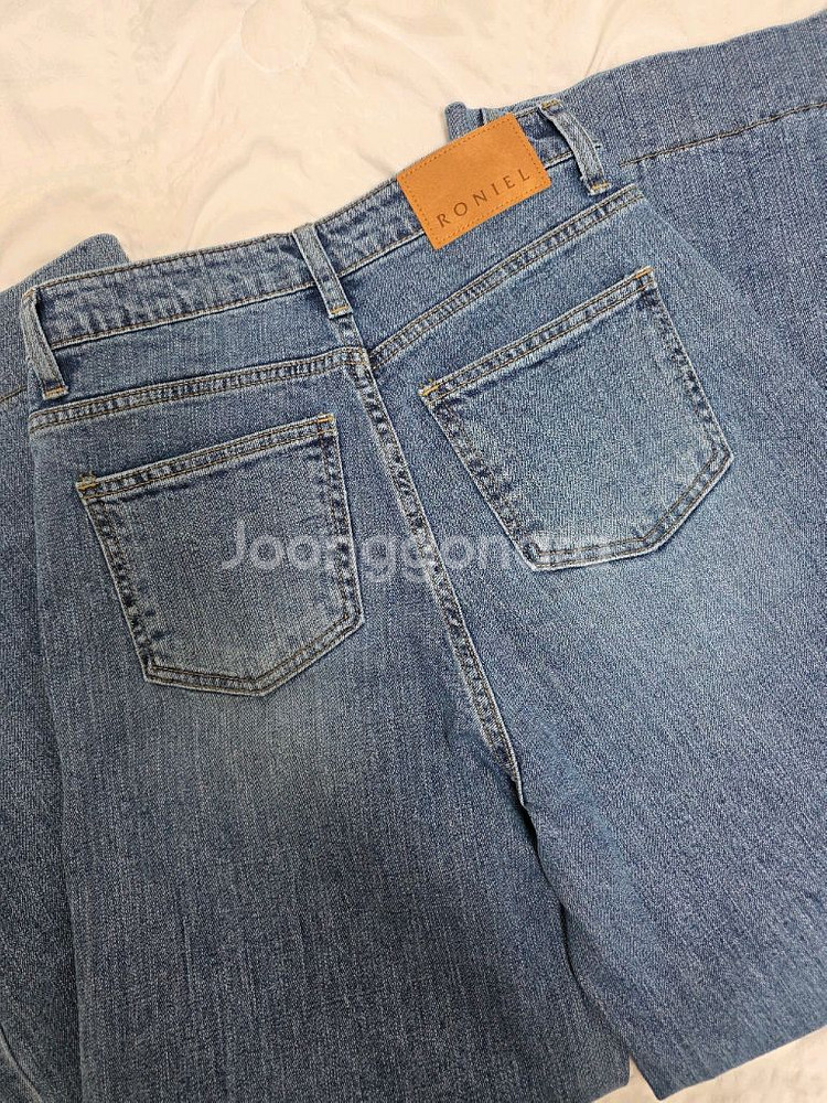 로니엘 너드 앞포켓 와이드 데님--1