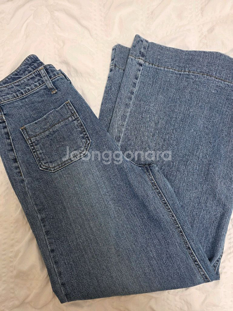 로니엘 너드 앞포켓 와이드 데님--2