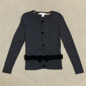 (정품) 버버리 키즈 차콜 캐시미어 니트 가디건 8Y