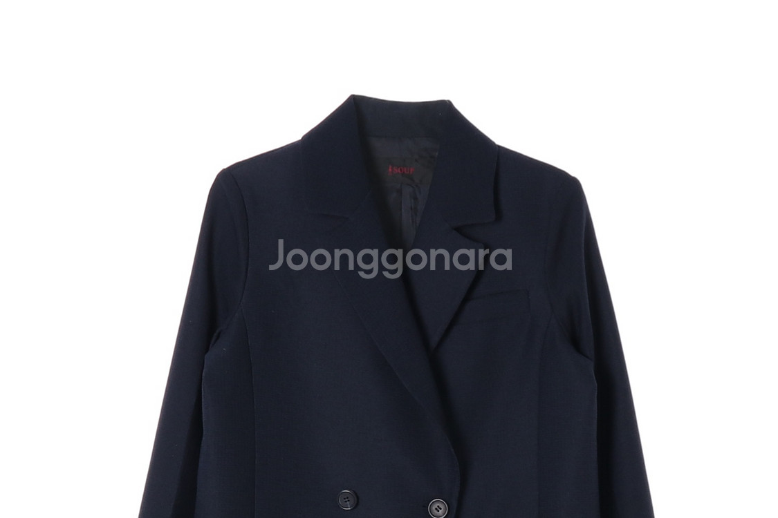 [S]숲 네이비 포켓 롱 더블브레스티드재킷--1