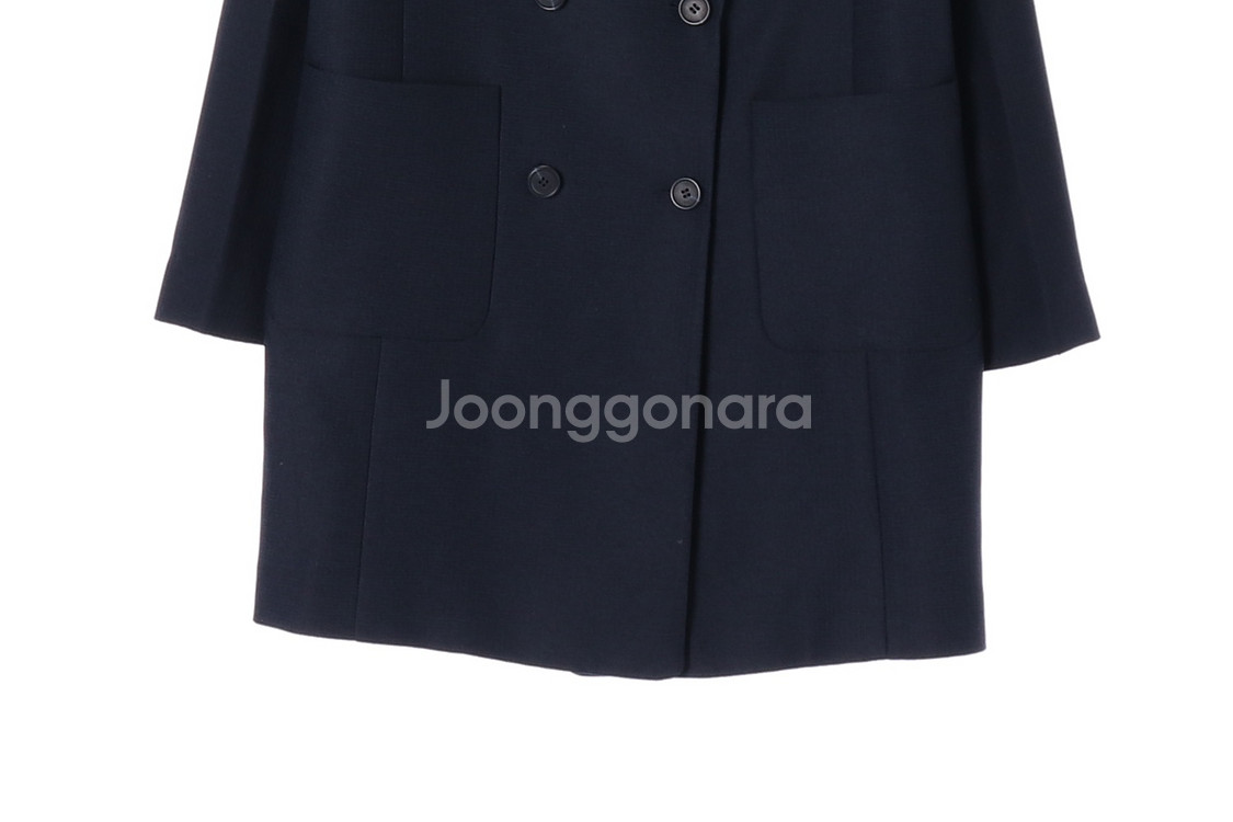 [S]숲 네이비 포켓 롱 더블브레스티드재킷--2