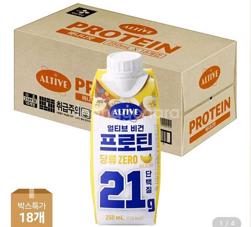 얼티브 비건프로틴 바나나맛 250MLX18개단백질음료--2