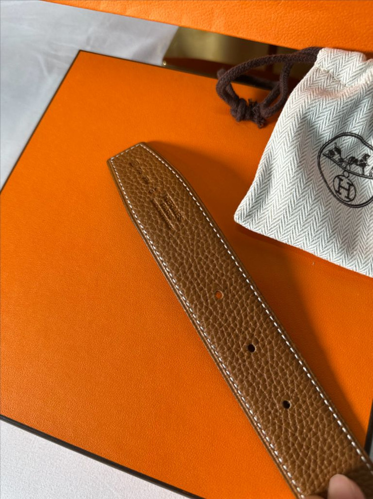 에르메스 H 벨트 버클 리버시블 레더 스트랩 32mm--2