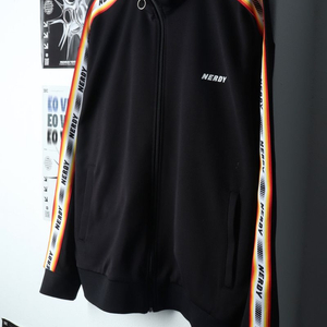 (L-XL) 널디 집업져지 트랙탑 오버핏 블랙