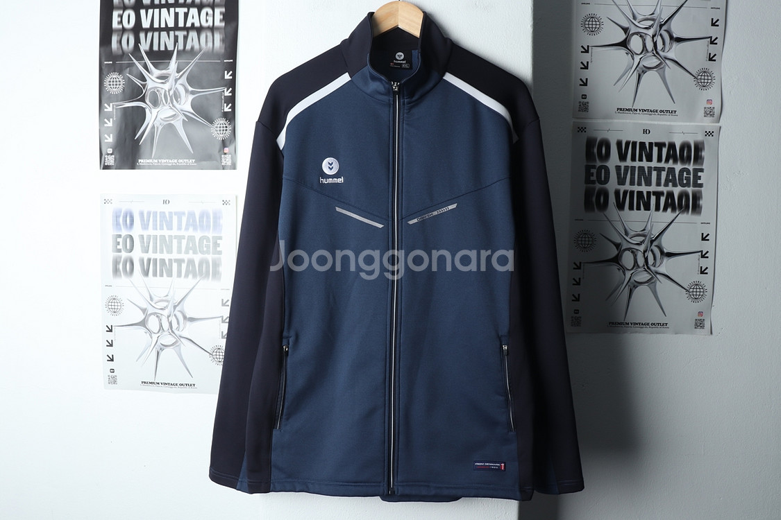 (4XL) 험멜 집업져지 트랙탑 빅사이즈 네이비--1