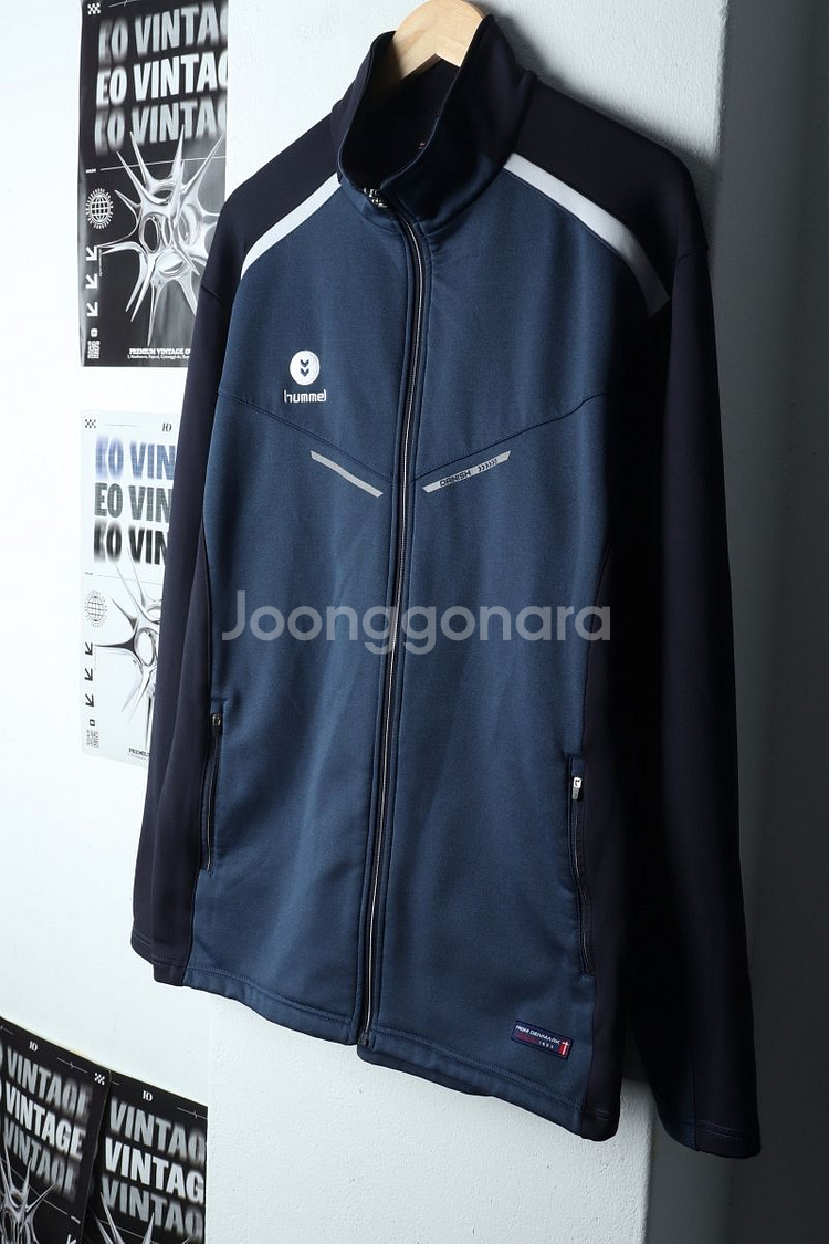 (4XL) 험멜 집업져지 트랙탑 빅사이즈 네이비--0