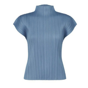 플리츠플리즈 반팔 탑 24년 6월 스틸블루