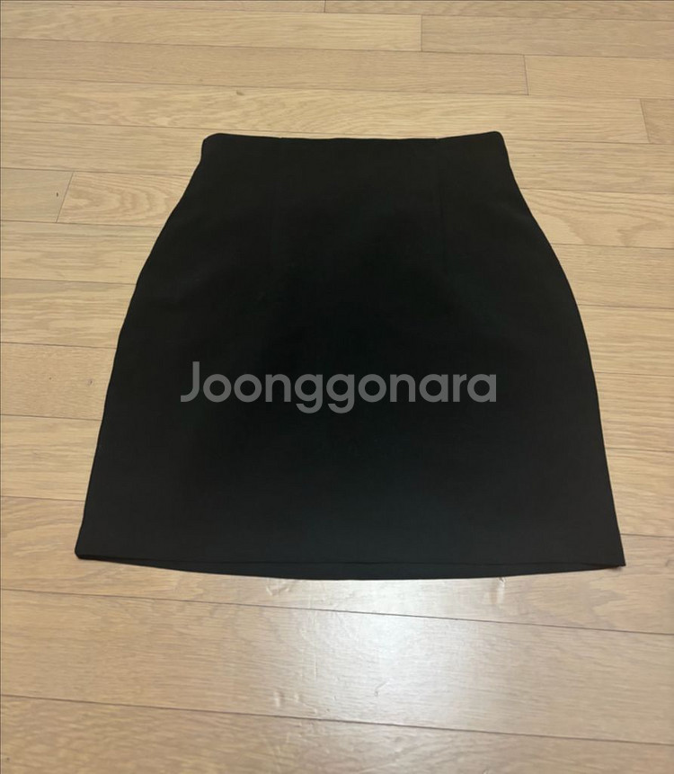 블랙 미디 스커트 (M)--0
