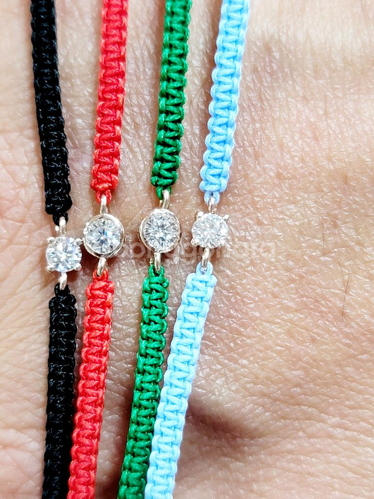 1부다이아 14k 끈팔찌(랩 3mm)--0