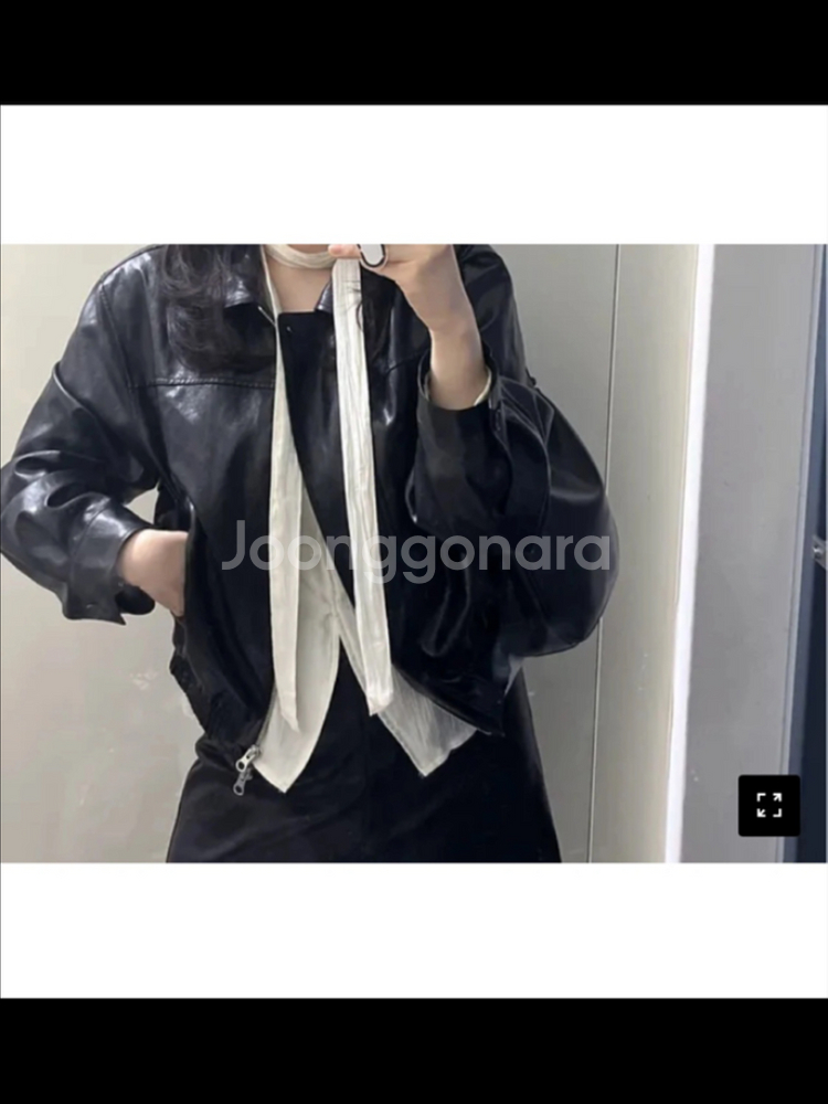노티아 비건 레더 블루종(m)--4