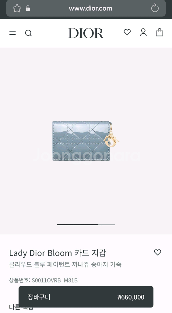 레이디 디올 블룸페이던트 카드지갑--0