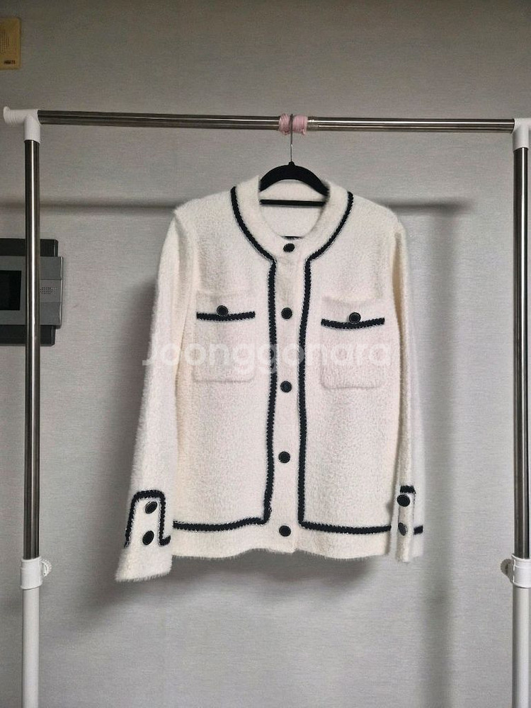 한번실착!프리)아이보리 퍼지 단아한 자켓--0