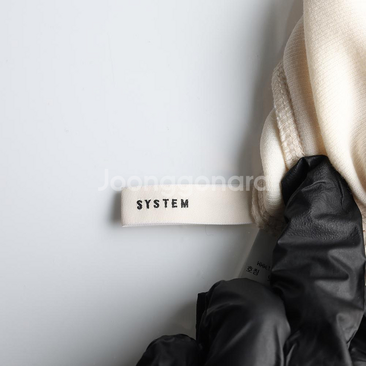 [S]시스템 베이지 매듭 꼬입 반팔 골지 니트 티셔츠--4