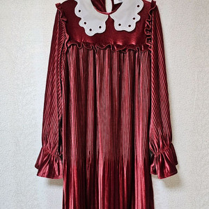 레드와인 벨벳 카라 공주원피스 빅사이즈 큰옷