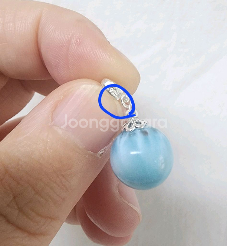 핸드메이드 AAA 라리마 은펜던트 12.4mm--2