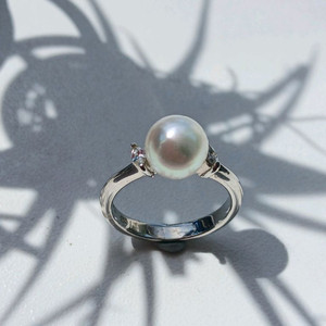 14k 해수진주 7.7mm 반지(새상품)